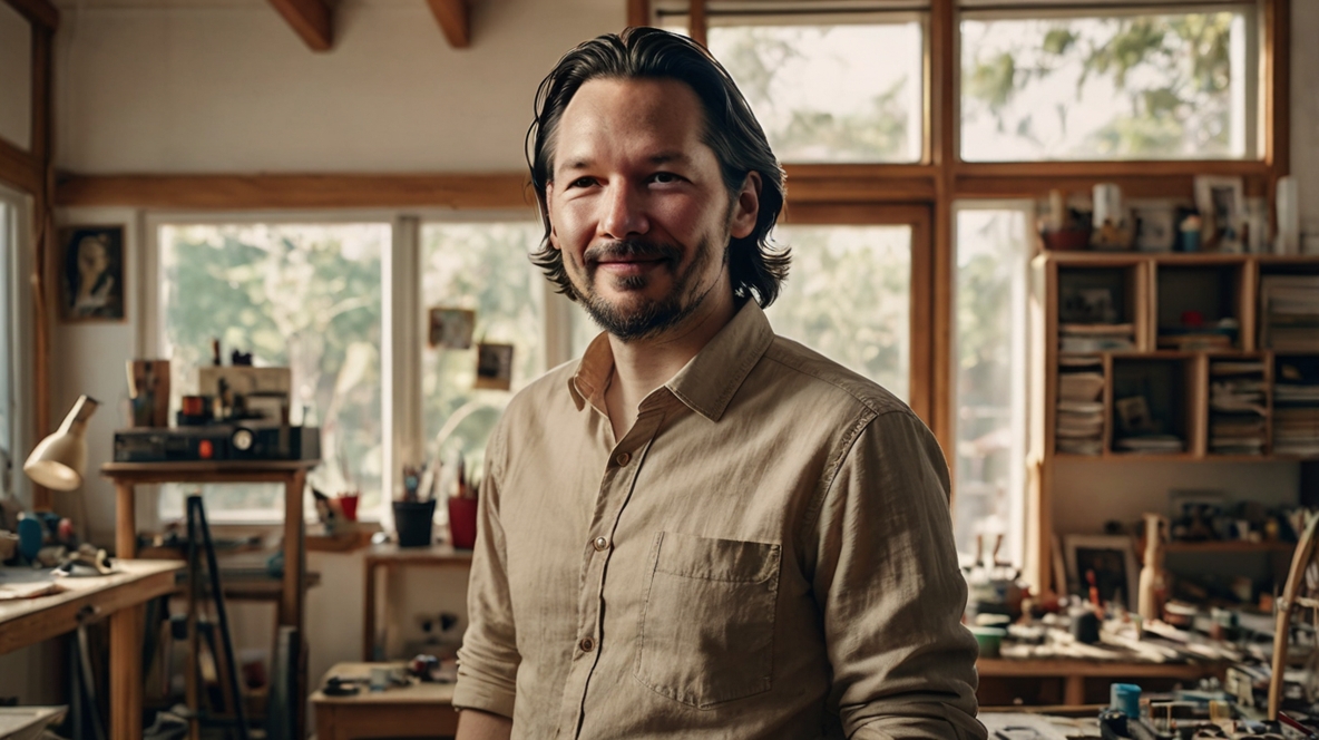 portrait of Erik Holm in his studio